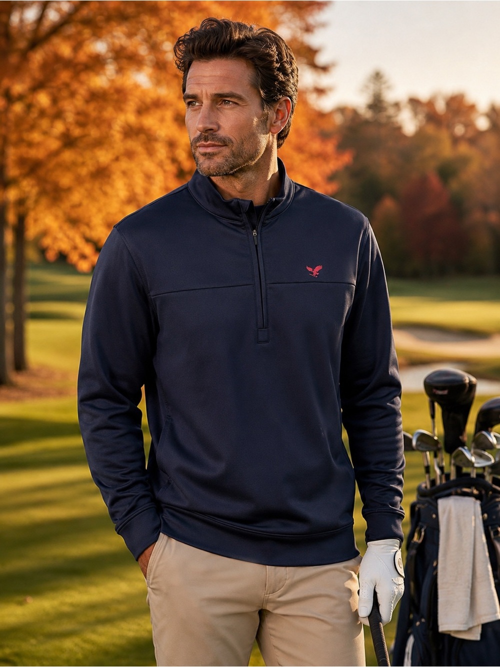 Men’s Golf Gen.CA. Navy Quarter-Zip Pullover Large